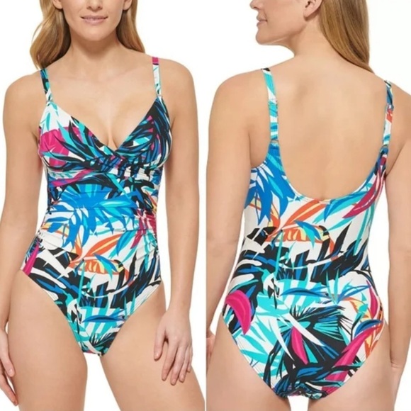 NWT Calvin Klein Twist Front Tummy Control One Piece Size 6 - Picture 1 of 6